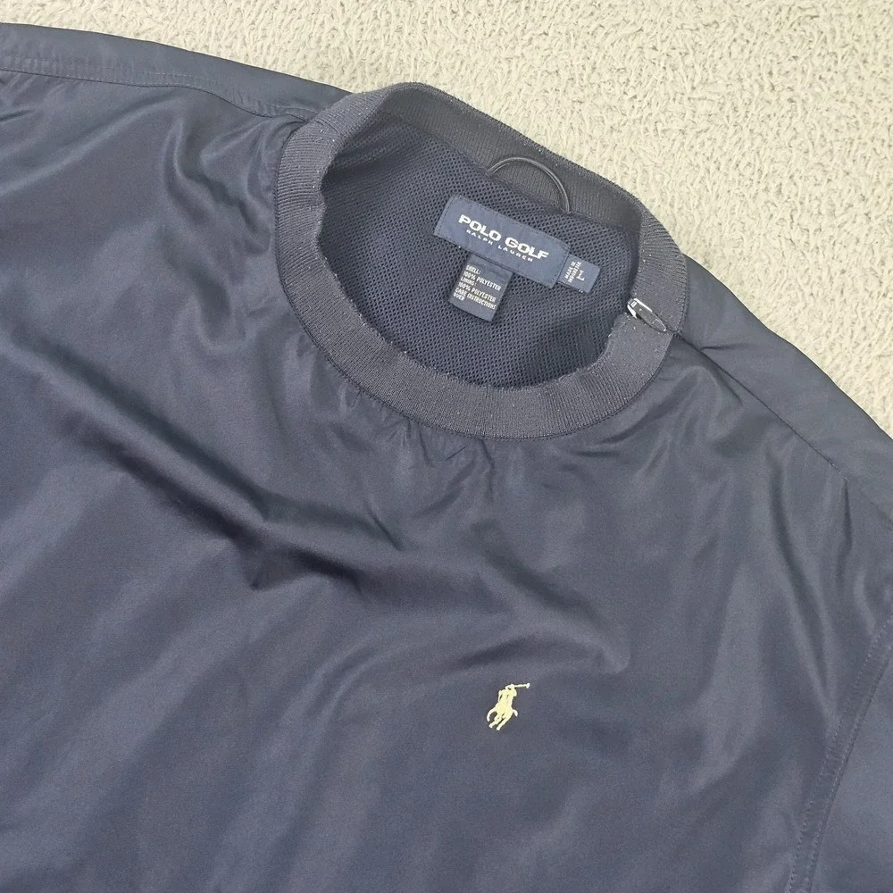 Polo Golf Ralph Lauren Jacket Mens Large Navy Windbreaker Pullover Mesh Lined